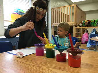 Students painting