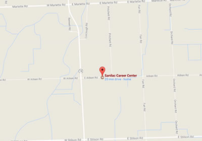 Sanilac Career Center and SISD map